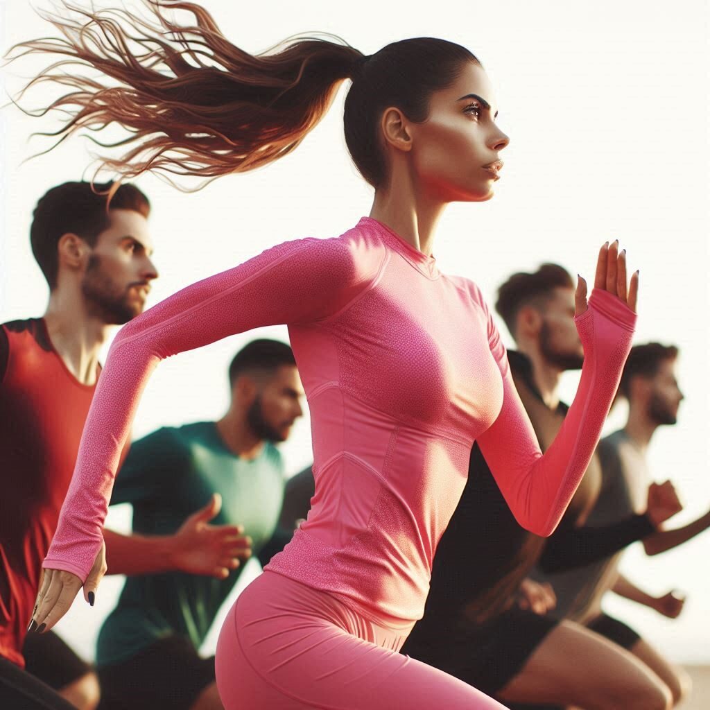 Woman running very fast